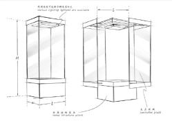 博物館展柜簡筆畫
